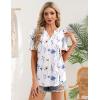 image:imageZeagoo Women Blouses Puff Short Sleeve Tops V Neck Dressy Casual Spring Shirts Boho Floral Cute Clothes 2026Bf290white Flowers