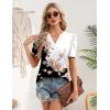 image:imageZeagoo Women Blouses Puff Short Sleeve Tops V Neck Dressy Casual Spring Shirts Boho Floral Cute Clothes 2026Bf347pattern