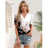 image:imageZeagoo Women Blouses Puff Short Sleeve Tops V Neck Dressy Casual Spring Shirts Boho Floral Cute Clothes 2026Bf347pattern
