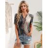 image:imageZeagoo Women Blouses Puff Short Sleeve Tops V Neck Dressy Casual Spring Shirts Boho Floral Cute Clothes 2026Cx278multicolored