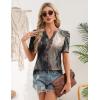image:imageZeagoo Women Blouses Puff Short Sleeve Tops V Neck Dressy Casual Spring Shirts Boho Floral Cute Clothes 2026Cx278multicolored