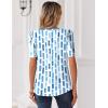 image:imageZeagoo Women Blouses Puff Short Sleeve Tops V Neck Dressy Casual Spring Shirts Boho Floral Cute Clothes 2026Cx329blue