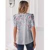 image:imageZeagoo Women Blouses Puff Short Sleeve Tops V Neck Dressy Casual Spring Shirts Boho Floral Cute Clothes 2026Hf36grey