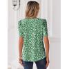 image:imageZeagoo Women Blouses Puff Short Sleeve Tops V Neck Dressy Casual Spring Shirts Boho Floral Cute Clothes 2026Jh560green