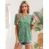 image:imageZeagoo Women Blouses Puff Short Sleeve Tops V Neck Dressy Casual Spring Shirts Boho Floral Cute Clothes 2026Jh560green