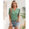 image:imageZeagoo Women Blouses Puff Short Sleeve Tops V Neck Dressy Casual Spring Shirts Boho Floral Cute Clothes 2026Jh560green