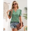 image:imageZeagoo Women Blouses Puff Short Sleeve Tops V Neck Dressy Casual Spring Shirts Boho Floral Cute Clothes 2026Jh560green