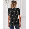 image:imageZeagoo Women Blouses Puff Short Sleeve Tops V Neck Dressy Casual Spring Shirts Boho Floral Cute Clothes 2026Jh601black