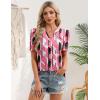 image:imageZeagoo Women Blouses Puff Short Sleeve Tops V Neck Dressy Casual Spring Shirts Boho Floral Cute Clothes 2026Jh603pink