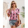 image:imageZeagoo Women Blouses Puff Short Sleeve Tops V Neck Dressy Casual Spring Shirts Boho Floral Cute Clothes 2026Jh603pink