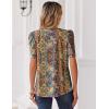 image:imageZeagoo Women Blouses Puff Short Sleeve Tops V Neck Dressy Casual Spring Shirts Boho Floral Cute Clothes 2026Mz721multicolored
