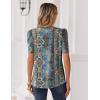 image:imageZeagoo Women Blouses Puff Short Sleeve Tops V Neck Dressy Casual Spring Shirts Boho Floral Cute Clothes 2026Mz779multicolored