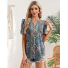 image:imageZeagoo Women Blouses Puff Short Sleeve Tops V Neck Dressy Casual Spring Shirts Boho Floral Cute Clothes 2026Mz779multicolored