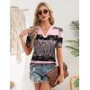 image:imageZeagoo Women Blouses Puff Short Sleeve Tops V Neck Dressy Casual Spring Shirts Boho Floral Cute Clothes 2026Tz245stripe