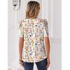 image:imageZeagoo Women Blouses Puff Short Sleeve Tops V Neck Dressy Casual Spring Shirts Boho Floral Cute Clothes 2026Wf109apricot
