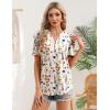 image:imageZeagoo Women Blouses Puff Short Sleeve Tops V Neck Dressy Casual Spring Shirts Boho Floral Cute Clothes 2026Wf109apricot