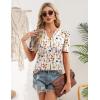 image:imageZeagoo Women Blouses Puff Short Sleeve Tops V Neck Dressy Casual Spring Shirts Boho Floral Cute Clothes 2026Wf109apricot