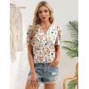 image:imageZeagoo Women Blouses Puff Short Sleeve Tops V Neck Dressy Casual Spring Shirts Boho Floral Cute Clothes 2026Wf109apricot