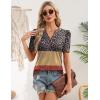 image:imageZeagoo Women Blouses Puff Short Sleeve Tops V Neck Dressy Casual Spring Shirts Boho Floral Cute Clothes 2026Xh553flowers