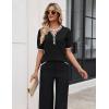 image:imageZeagoo Womens Short Sleeve Sweater 2026 Spring Summer Tops Lightweight Casual V Neck Sweaters Dressy Work Blouses ClothesA Blackwhite