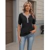 image:imageZeagoo Womens Short Sleeve Sweater 2026 Spring Summer Tops Lightweight Casual V Neck Sweaters Dressy Work Blouses ClothesA Blackwhite