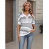 image:imageZeagoo Womens Short Sleeve Sweater 2026 Spring Summer Tops Lightweight Casual V Neck Sweaters Dressy Work Blouses ClothesA Blackwhite Stripe