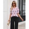 image:imageZeagoo Womens Short Sleeve Sweater 2026 Spring Summer Tops Lightweight Casual V Neck Sweaters Dressy Work Blouses ClothesA Floral Jh455