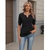 image:imageZeagoo Womens Short Sleeve Sweater 2026 Spring Summer Tops Lightweight Casual V Neck Sweaters Dressy Work Blouses ClothesBlack