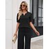 image:imageZeagoo Womens Short Sleeve Sweater 2026 Spring Summer Tops Lightweight Casual V Neck Sweaters Dressy Work Blouses ClothesBlack