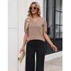 image:imageZeagoo Womens Short Sleeve Sweater 2026 Spring Summer Tops Lightweight Casual V Neck Sweaters Dressy Work Blouses ClothesKhaki
