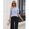 image:imageZeagoo Womens Short Sleeve Sweater 2026 Spring Summer Tops Lightweight Casual V Neck Sweaters Dressy Work Blouses ClothesLight Blue