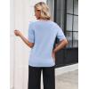 image:imageZeagoo Womens Short Sleeve Sweater 2026 Spring Summer Tops Lightweight Casual V Neck Sweaters Dressy Work Blouses ClothesLight Blue