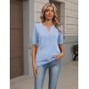 image:imageZeagoo Womens Short Sleeve Sweater 2026 Spring Summer Tops Lightweight Casual V Neck Sweaters Dressy Work Blouses ClothesLight Blue