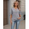 image:imageZeagoo Womens Short Sleeve Sweater 2026 Spring Summer Tops Lightweight Casual V Neck Sweaters Dressy Work Blouses ClothesLight Grey