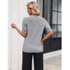 image:imageZeagoo Womens Short Sleeve Sweater 2026 Spring Summer Tops Lightweight Casual V Neck Sweaters Dressy Work Blouses ClothesLight Grey