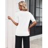 image:imageZeagoo Womens Short Sleeve Sweater 2026 Spring Summer Tops Lightweight Casual V Neck Sweaters Dressy Work Blouses ClothesWhite