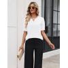 image:imageZeagoo Womens Short Sleeve Sweater 2026 Spring Summer Tops Lightweight Casual V Neck Sweaters Dressy Work Blouses ClothesWhite