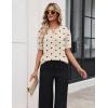 image:imageZeagoo Womens Short Sleeve Sweater 2026 Spring Summer Tops Lightweight Casual V Neck Sweaters Dressy Work Blouses ClothesZ Khaki Heart