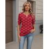 image:imageZeagoo Womens Short Sleeve Sweater 2026 Spring Summer Tops Lightweight Casual V Neck Sweaters Dressy Work Blouses ClothesZ Red Heart