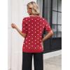 image:imageZeagoo Womens Short Sleeve Sweater 2026 Spring Summer Tops Lightweight Casual V Neck Sweaters Dressy Work Blouses ClothesZ Red Heart