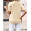 image:imageZeagoo Womens Short Sleeve Sweaters 2026 Summer Lightweight V Neck Pullover Tops Dressy Business Casual Blouses ClothesBeige