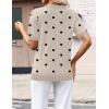 image:imageZeagoo Womens Short Sleeve Sweaters 2026 Summer Lightweight V Neck Pullover Tops Dressy Business Casual Blouses ClothesBeige Black Heart