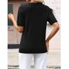 image:imageZeagoo Womens Short Sleeve Sweaters 2026 Summer Lightweight V Neck Pullover Tops Dressy Business Casual Blouses ClothesBlack