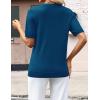 image:imageZeagoo Womens Short Sleeve Sweaters 2026 Summer Lightweight V Neck Pullover Tops Dressy Business Casual Blouses ClothesBlue