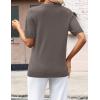 image:imageZeagoo Womens Short Sleeve Sweaters 2026 Summer Lightweight V Neck Pullover Tops Dressy Business Casual Blouses ClothesCoffee