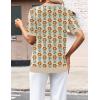 image:imageZeagoo Womens Short Sleeve Sweaters 2026 Summer Lightweight V Neck Pullover Tops Dressy Business Casual Blouses ClothesFloral Apricot