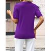 image:imageZeagoo Womens Short Sleeve Sweaters 2026 Summer Lightweight V Neck Pullover Tops Dressy Business Casual Blouses ClothesPurple