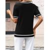 image:imageZeagoo Womens Short Sleeve Sweaters 2026 Summer Lightweight V Neck Pullover Tops Dressy Business Casual Blouses ClothesTz288