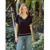 image:imageZeagoo Womens Short Sleeve Sweaters 2026 Summer Lightweight V Neck Pullover Tops Dressy Business Casual Blouses ClothesTz288
