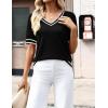 image:imageZeagoo Womens Short Sleeve Sweaters 2026 Summer Lightweight V Neck Pullover Tops Dressy Business Casual Blouses ClothesTz288